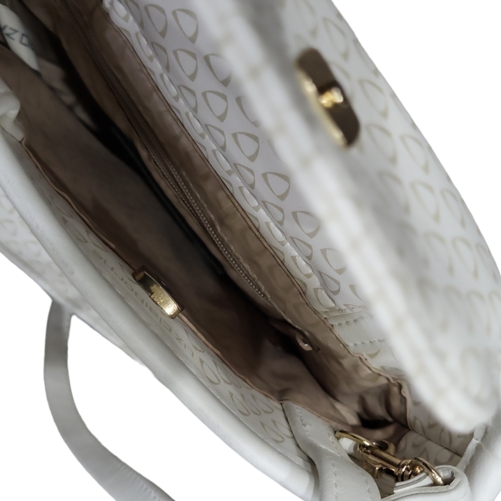 EUC Liz Claiborne women's small handbag crossbody bag purse, white - Picture 5 of 11